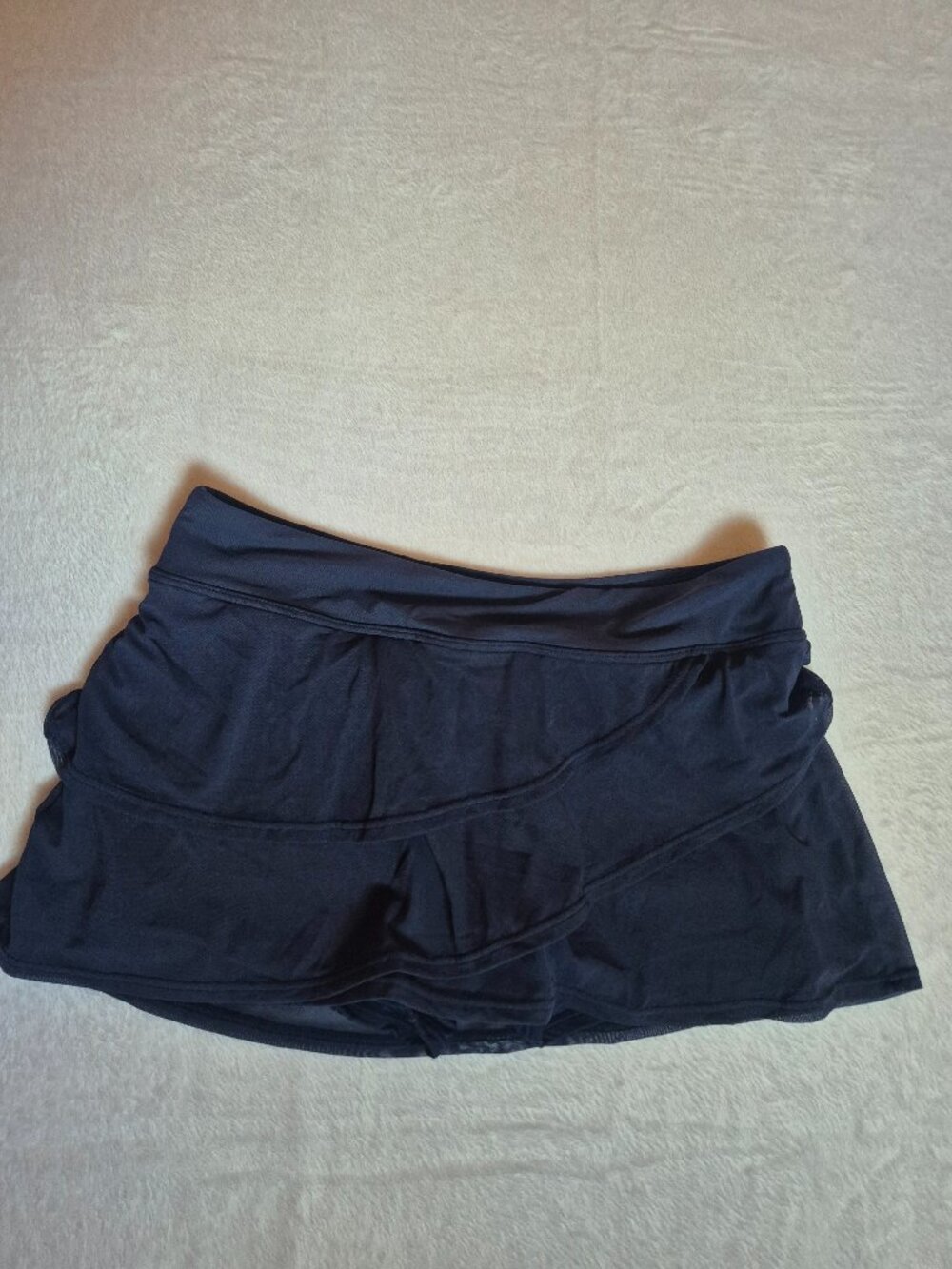 Coco Reef Women Medium Navy Blue Mesh Tiered Swim Skirt Skort Bottom Beach